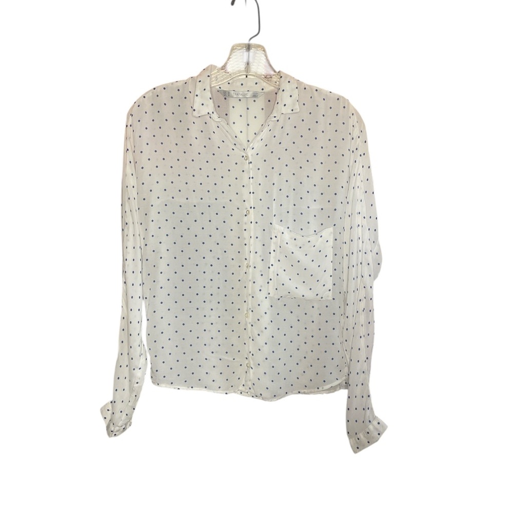 Zara_Trafaluc - Women's White Polka Dot Long Sleeve_XSmall